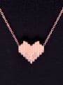 thumb Titanium Steel Rhinestone Heart Minimalist Necklace 1