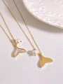 thumb Stainless steel Imitation Pearl Geometric Dainty Necklace 3