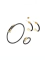 thumb Stainless steel Hip Hop Geometric Ring Earring And Bracelet Set 2