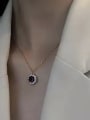 thumb Stainless steel Cubic Zirconia Oval Minimalist Necklace 1