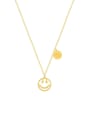 thumb Titanium 316L Stainless Steel Smiley Minimalist Necklace with e-coated waterproof 0