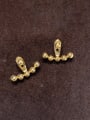 thumb Brass Bead Geometric Vintage Stud Earring 0