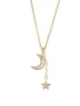 thumb Titanium Steel Cubic Zirconia Star Dainty Lariat Necklace 0