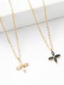 thumb Stainless steel Cubic Zirconia Clover Minimalist Necklace 0