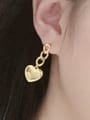 thumb Brass Heart Vintage Drop Earring 1