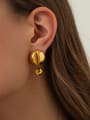 thumb Stainless steel Round Ball Hip Hop Drop Earring 1