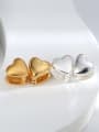 thumb Brass Heart Dainty Huggie Earring 2