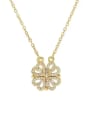 thumb Titanium Steel Cubic Zirconia Clover Dainty Necklace 4