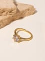 thumb Brass Cubic Zirconia Round Dainty Band Ring 2