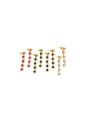 thumb Stainless steel Cubic Zirconia Geometric Trend Threader Earring 0