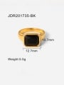 thumb Stainless steel Glass Stone Geometric Vintage Band Ring 2
