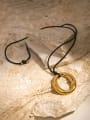 thumb Stainless steel Leather rope Geometric Vintage Necklace 1