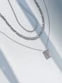 thumb Titanium 316L Stainless Steel Geometric Vintage Multi Strand Necklace with e-coated waterproof 2