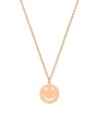 thumb Titanium 316L Stainless Steel Smiley Minimalist Long Strand Necklace with e-coated waterproof 0