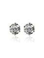 thumb Titanium 316L Stainless Steel Cubic Zirconia Flower Vintage Stud Earring with e-coated waterproof 0