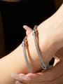 thumb Titanium Steel Geometric Trend Cuff Bangle 1