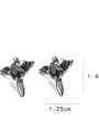 thumb Titanium 316L Stainless Steel Cubic Zirconia Cross Wing Vintage Stud Earring with e-coated waterproof 2