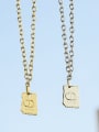 thumb Stainless steel Geometric Vintage Letter C D Pendant Necklace 1