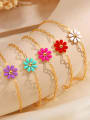 thumb Stainless steel Enamel Flower Dainty Link Bracelet 1