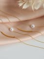 thumb Titanium Steel Imitation Pearl Geometric Trend Multi Strand Necklace 2