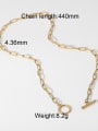 thumb Stainless steel Dainty Link Necklace with OT claps 3