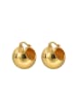 thumb Brass Smooth Round Ball Minimalist Huggie Earring 2