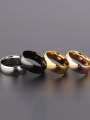 thumb Titanium Steel Round Minimalist Band Ring 0