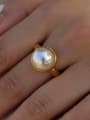 thumb Stainless steel Imitation Pearl Geometric Dainty Band Ring 1