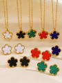 thumb Stainless steel Enamel Dainty Flower  Earring and Necklace Set 2