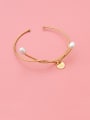 thumb Titanium 316L Stainless Steel Freshwater Pearl Geometric Vintage Cuff Bangle with e-coated waterproof 2