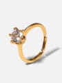thumb Brass Cubic Zirconia Round Dainty Band Ring 0