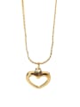 thumb Stainless steel Shell White Heart Trend Necklace 0