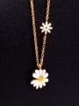 thumb Titanium Enamel Flower Minimalist Necklace 3