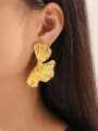 thumb Titanium Steel Leaf Hip Hop Stud Earring 1