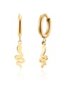thumb 18K Gold geometric snake titanium steel earrings 0
