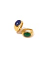 thumb Stainless steel Jade Geometric Trend Band Ring 0