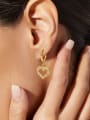 thumb Stainless steel Cubic Zirconia Heart Vintage Huggie Earring 1