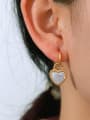 thumb Stainless steel Rhinestone Heart Vintage Huggie Earring 1