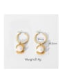 thumb Stainless steel Imitation Pearl shell Trend Huggie Earring 2