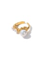 thumb Stainless steel Freshwater Pearl Geometric Dainty Band Ring 0