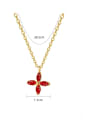 thumb Stainless steel Cubic Zirconia Clover Minimalist Necklace 3