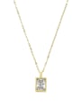 thumb Light luxury compact French square color zirconium necklace 1