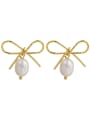 thumb Titanium 316L Stainless Steel Freshwater Pearl Irregular Vintage Stud Earring with e-coated waterproof 2