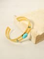 thumb Titanium Steel Turquoise Geometric Vintage Cuff Bangle 1