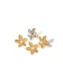 thumb Trend Flower Stainless steel Imitation Pearl Ring And Earring Set 0