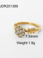 thumb Stainless steel Cubic Zirconia Flower Dainty Band Ring 4