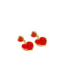 thumb Titanium Steel Enamel Heart Trend Stud Earring 0