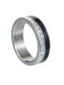 thumb Titanium Steel Enamel Geometric Minimalist Band Ring 4