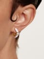 thumb Stainless steel Cubic Zirconia Enamel Geometric Minimalist Stud Earring 1