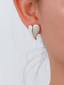 thumb Stainless steel Enamel Heart Minimalist Huggie Earring 1